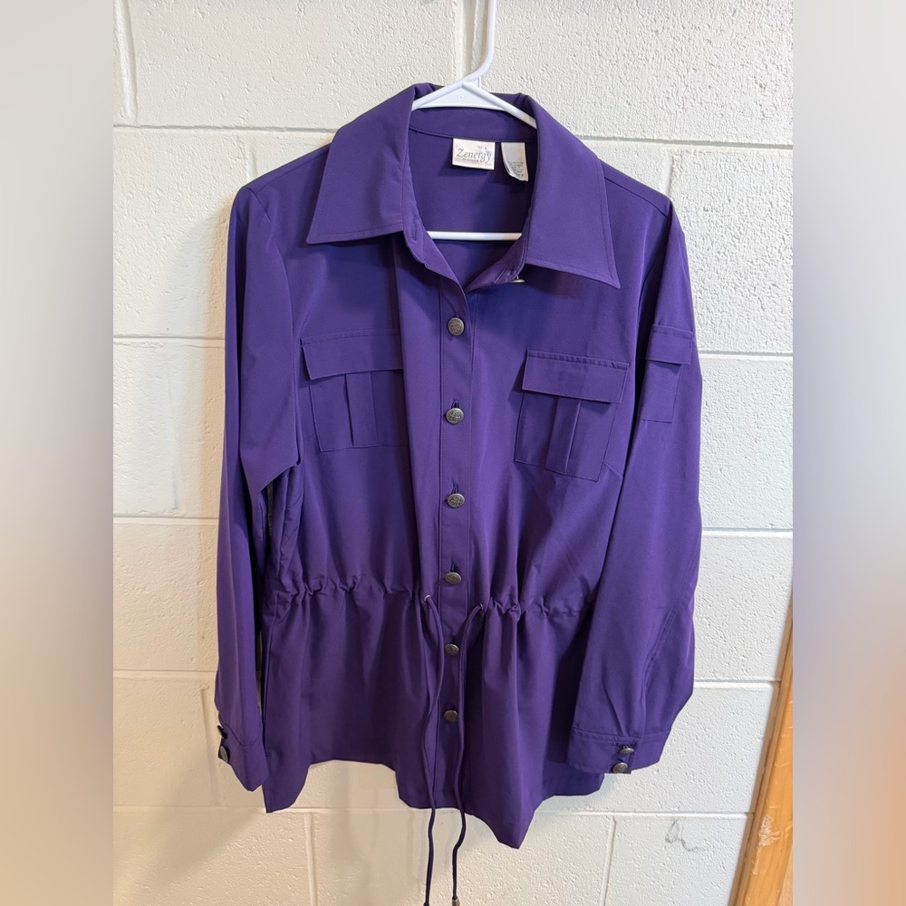 Zenergy by Chico's drawstring utility jacket size 2